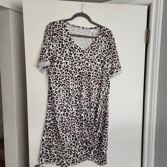 Leopard-Print Shirt Dress | No Tag, Fits Large - Picture 1 of 2